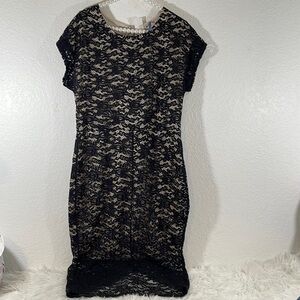 BLUEBELL Dress Evening Party Little Black Lace Nude Lined Cocktail Size 3XL NEW